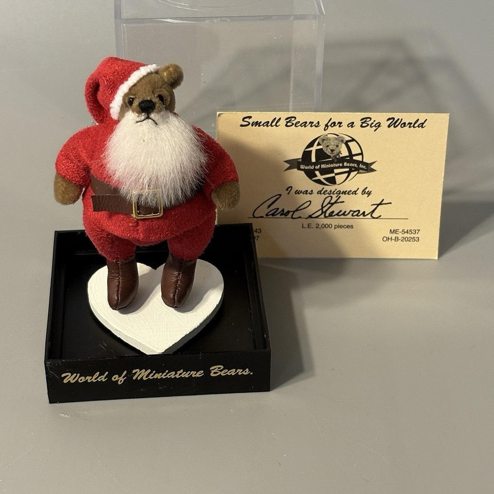 World of Miniature Bears Toy Teddy Bear Claus for Joy Santa Carol Stewart